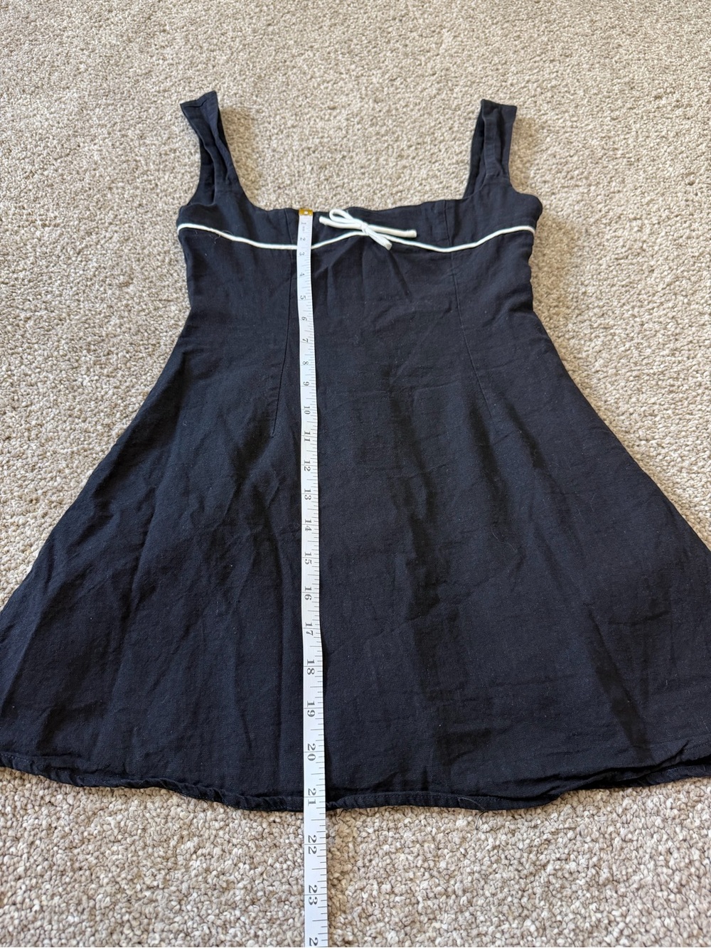 Peppermayo Black Mini Dress with White Tie Detail Size 4 - Picture 4 of 8